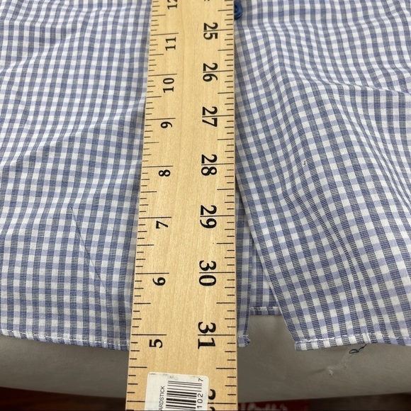 Unlisted Kenneth Cole Button Down Shirt Mens Medium 15-15.5 34-35 Blue Plaid - Picture 8 of 9